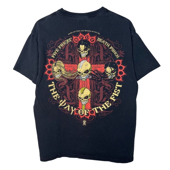 Vintage Five Finger Death Punch Metal Band Tee T-Shirt Black Adult L Large - Picture 2 of 5